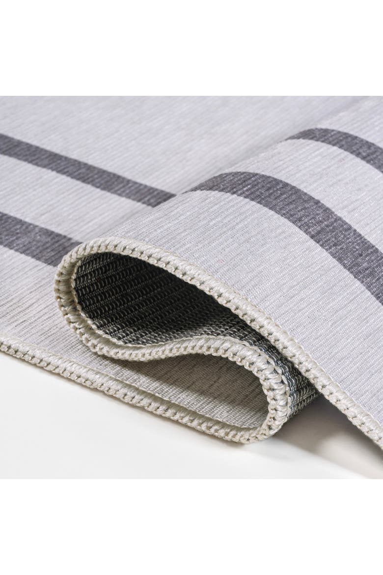 Sloane Classic 2-Stripe Border Washable Area Rug, Alternate, color, Grey/White