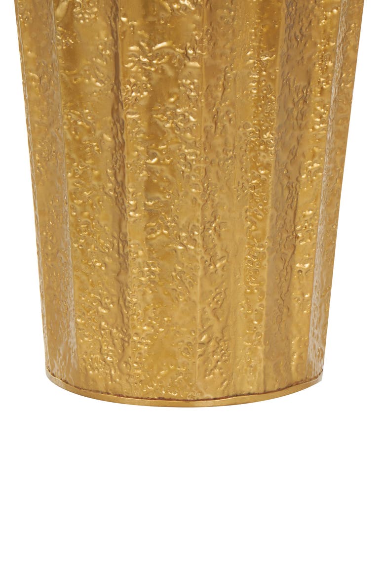 Set of 2 Pleated Vases, Alternate, color, GOLD