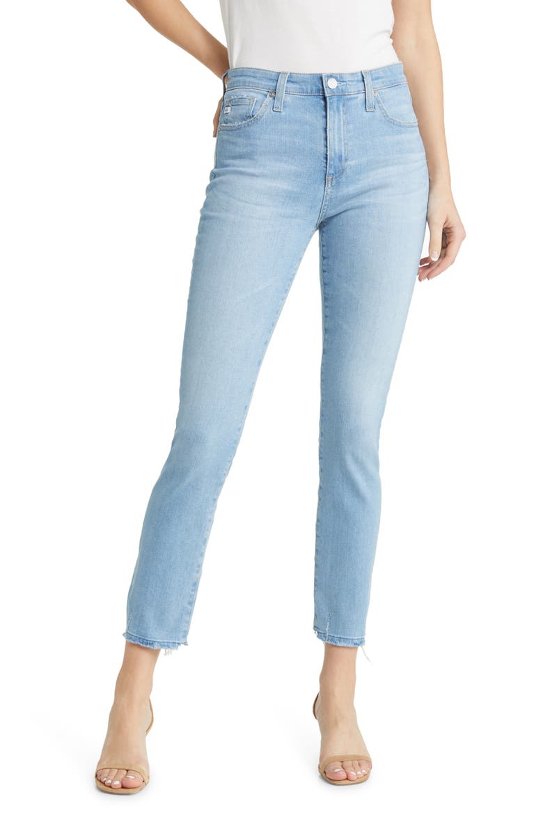 Mari High Waist Ankle Slim Jeans, Main, color, SUNLIT