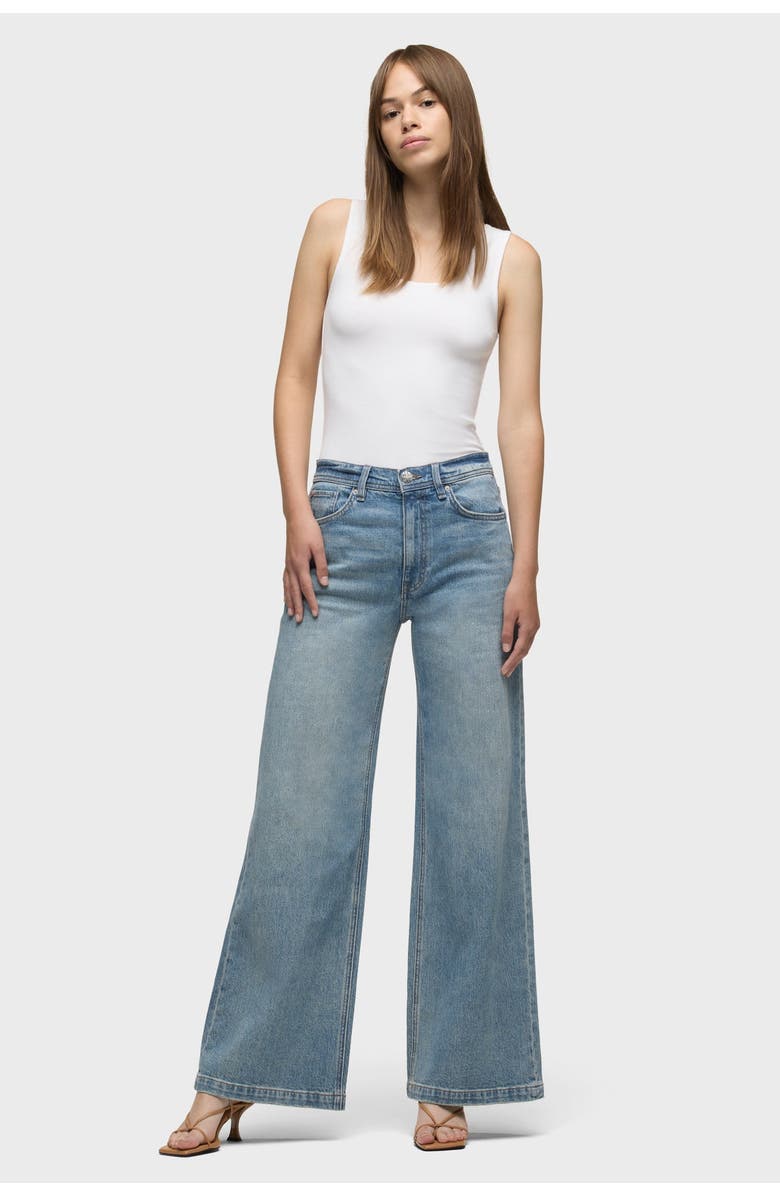 Hudson Jeans Jodie Flap Loose Fit Wide Leg, Alternate, color, Snow Drops