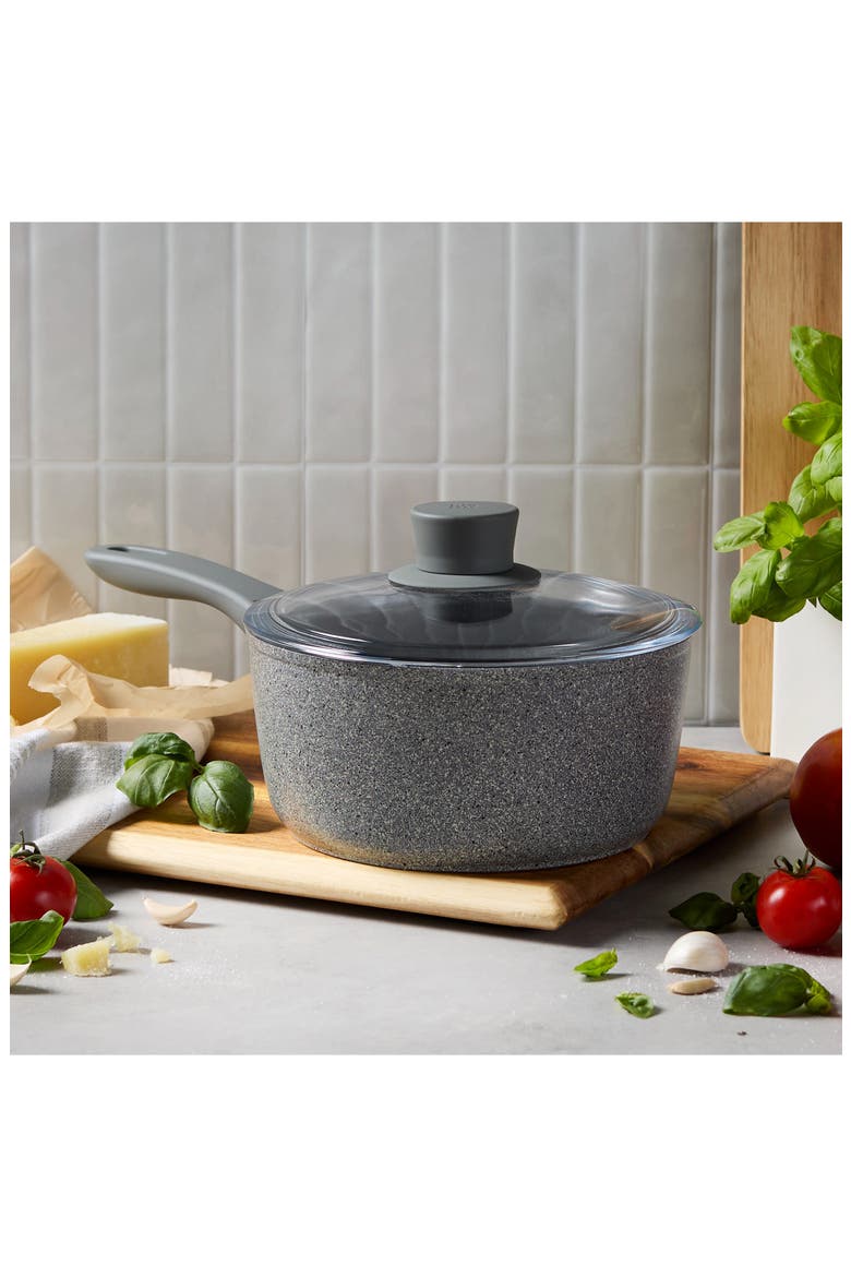 2.9-Quart Nonstick Saucepan with Lid, Alternate, color, GREY