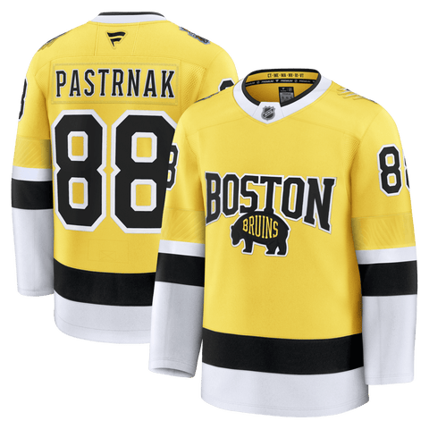 Men's Fanatics David Pastrnak Gold Boston Bruins 2026 NHL Stadium Series Premium Jersey
