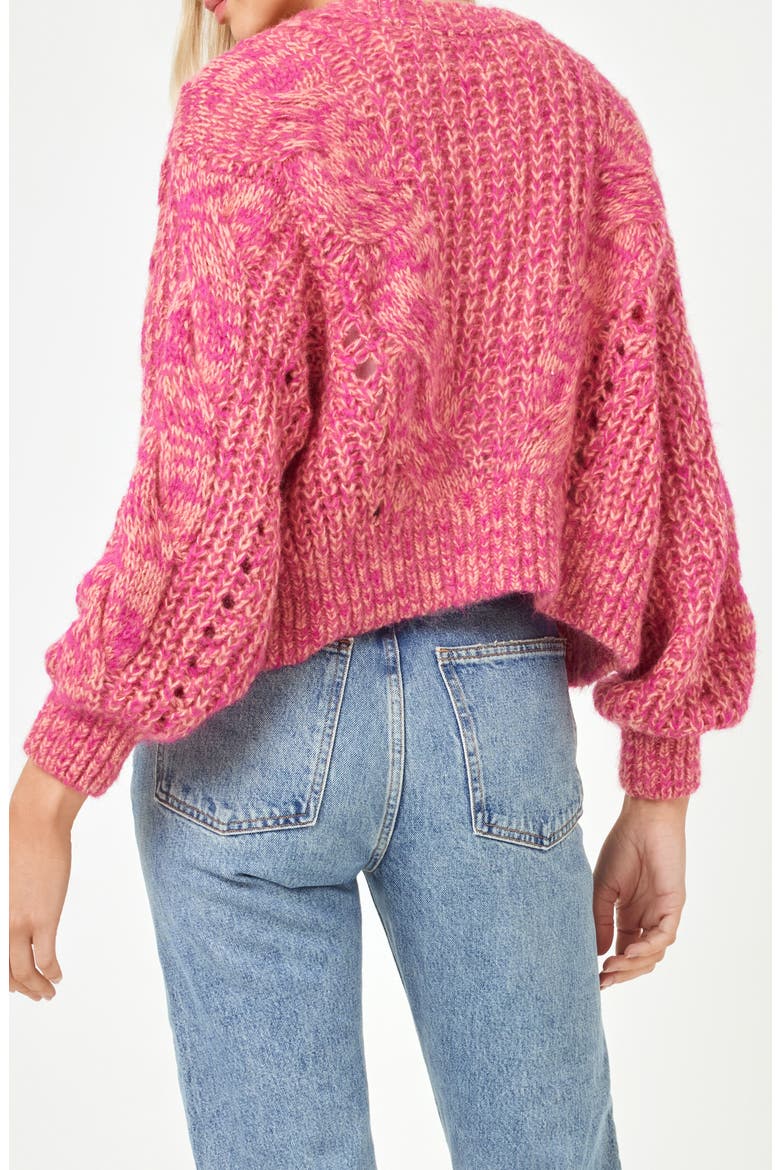 Strawberry Fields Cropped Cardigan, Alternate, color, STRAWBERRY MARL