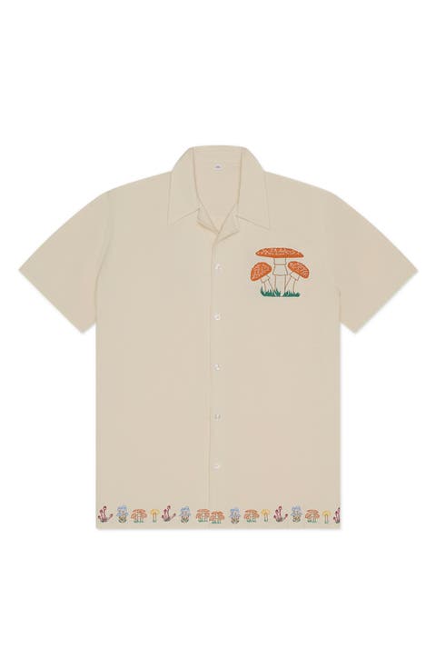 Embroidered Organic Cotton Camp Shirt