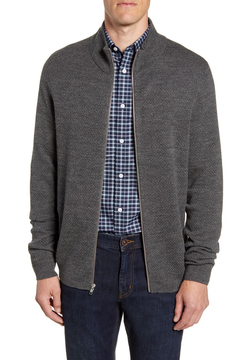 Mock Neck Zip Sweater, Main, color, GREY TORNADO HEATHER