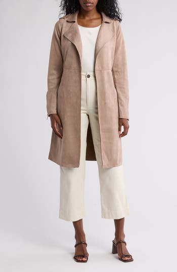 T Tahari Faux Suede Belted Trench Coat | Nordstromrack