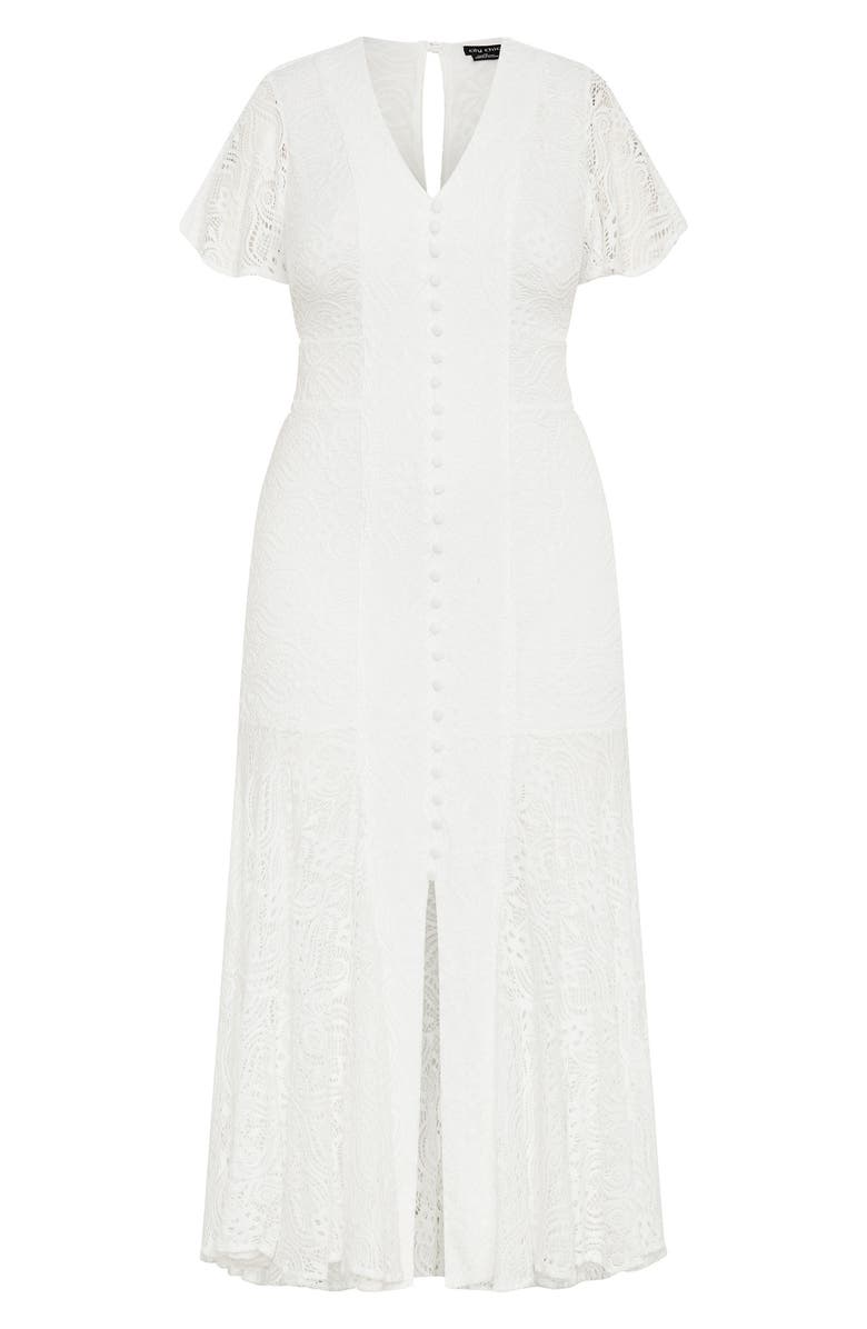 City Chic Christa Lace Shift Dress, Alternate, color, Ivory