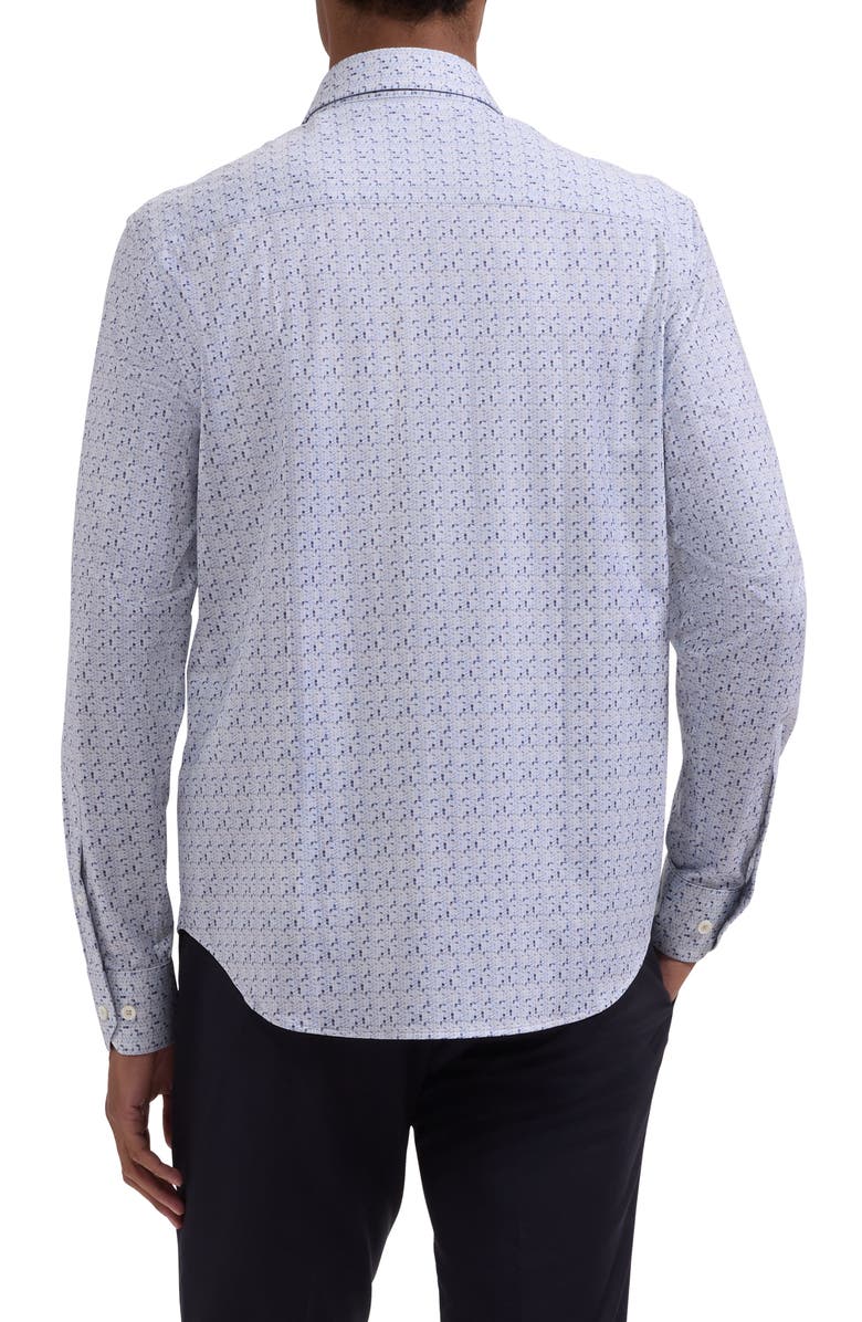 Bugatchi James OoohCotton<sup>®</sup> Geo Print Button-Up Shirt, Alternate, color, Sand