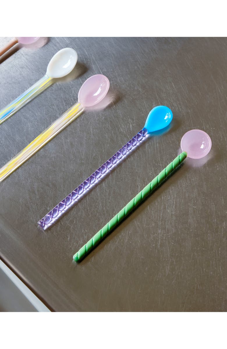 HAY Set of 2 Flat Handle Glass Spoons, Alternate, color, 