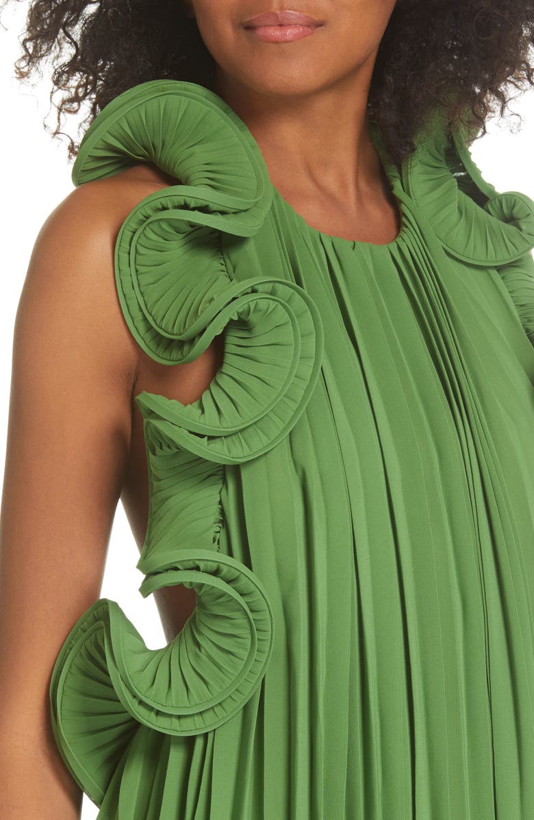 AMUR Mimi Pleated Ruffle Dress, Alternate, color, 