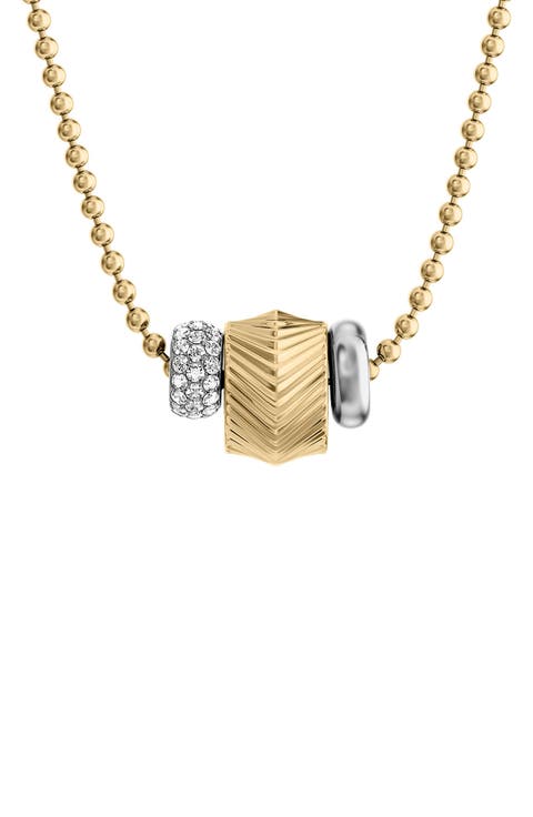 Harlow Two Tone Cubic Zirconia Station Necklace