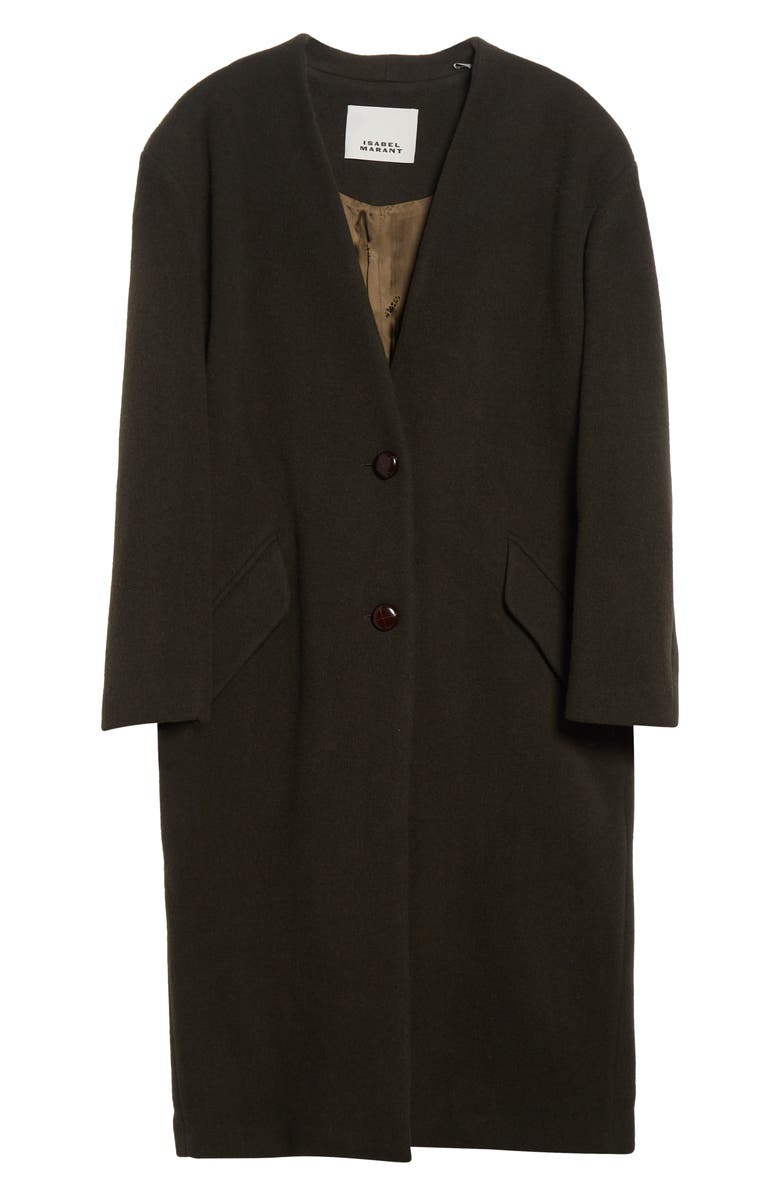 Isabel Marant Florane Wool Blend Coat, Alternate, color, Dark Khaki