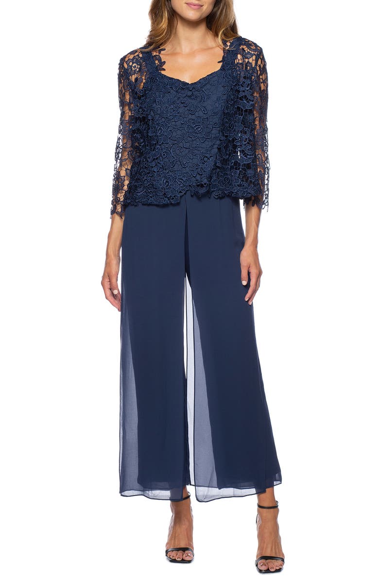 Marina Crochet Lace Overlay Jumpsuit, Main, color,