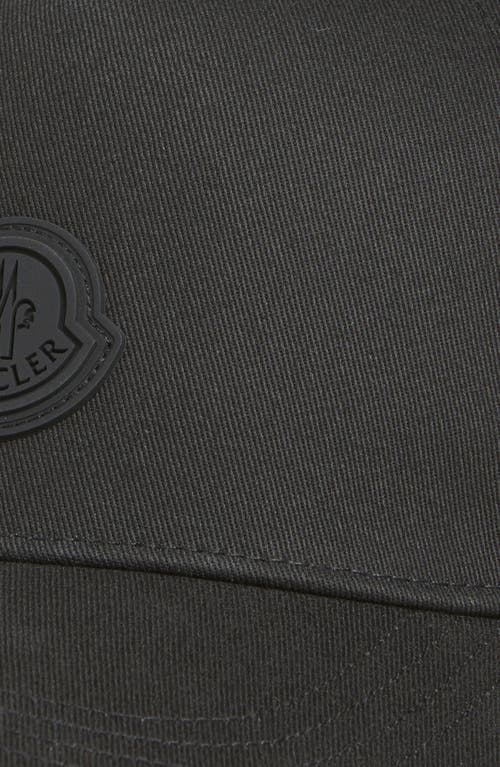 Shop Moncler Logo Cotton Adjustable Baseball Cap In Black