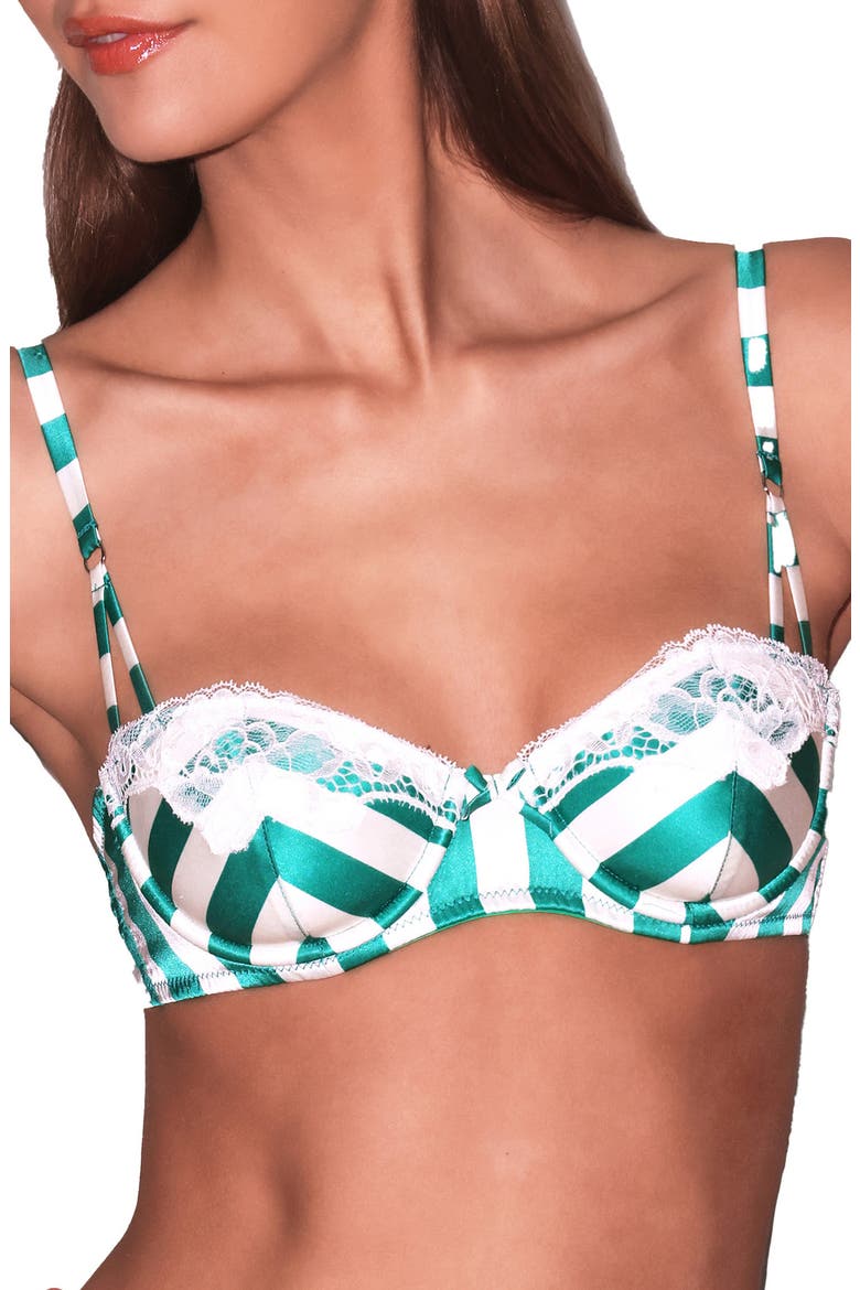 Eve Riviera Underwire Silk Blend Balconette Bra, Main, color, RIVIERA STRIPE