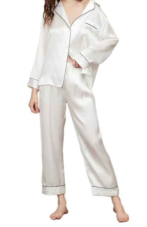 Women's Full Length Pure Silk Pajamas Set