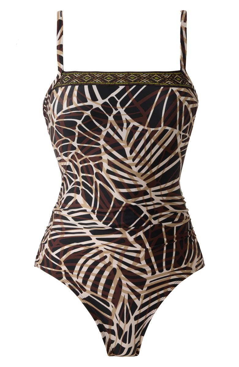 Miraclesuit<sup>®</sup> Lets Be Fronds Kara Underwire One-Piece Swimsuit, Alternate, color, Black/ Multi