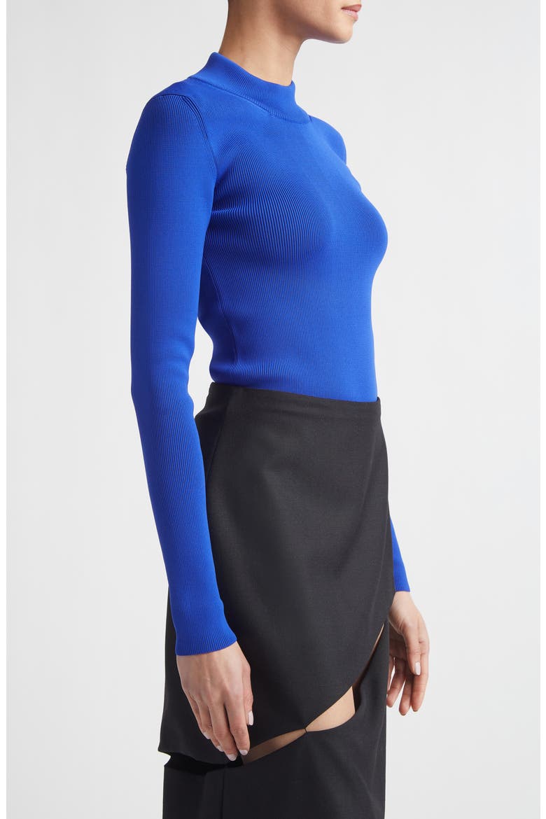 Technical Rib Mock Neck Sweater, Alternate, color, BLUEBELL