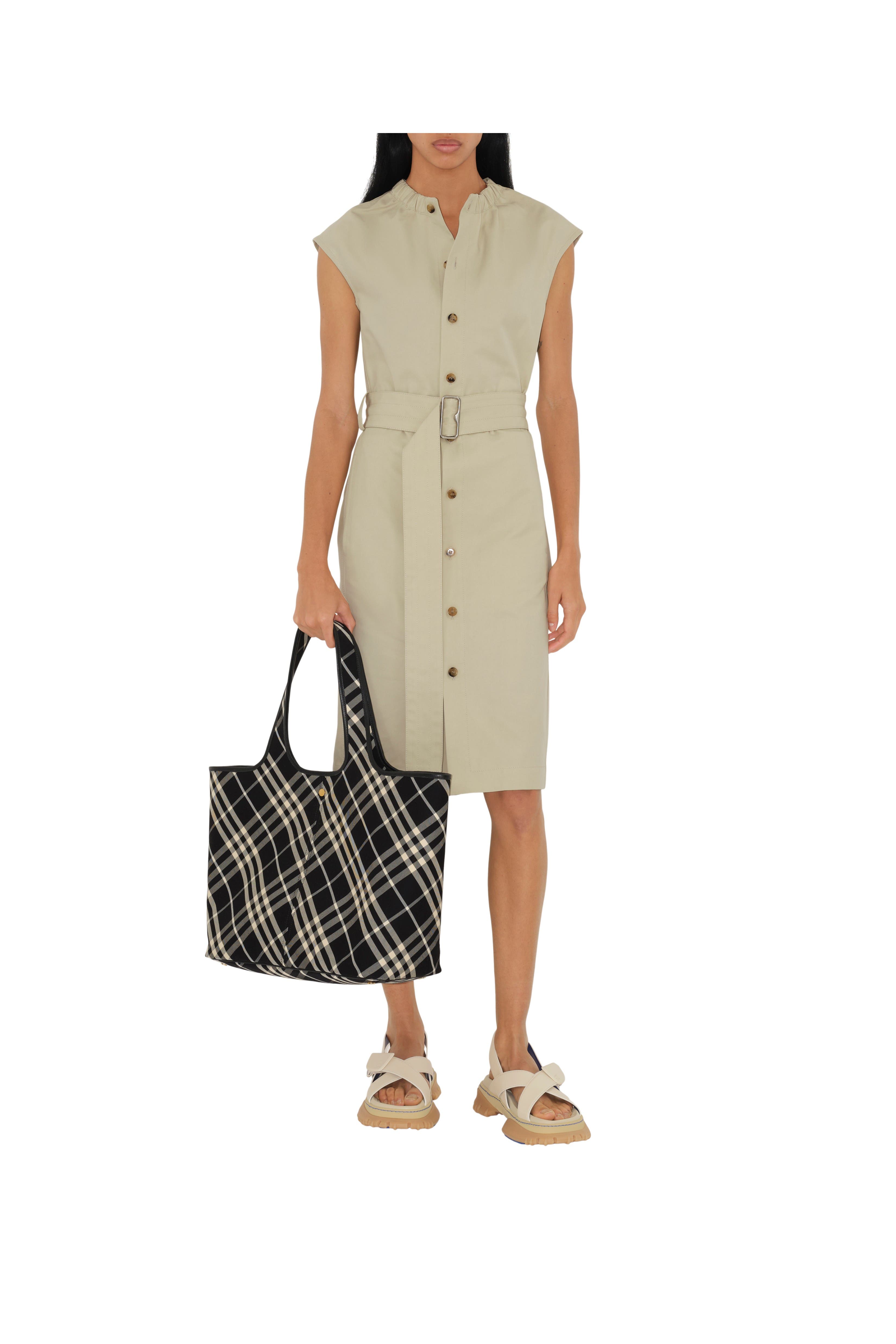 Burberry Medium Check Tote, Alternate, color, 