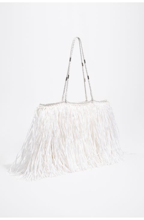 Large Raffia-Effect Shopper Bag