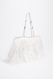 Bimba y Lola Large Raffia-Effect Shopper Bag