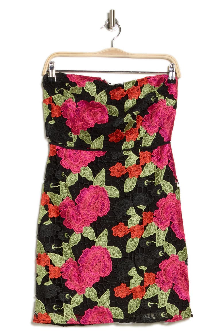 Blach Cherry Strapless Minidress, Alternate, color, PINK/ GREEN