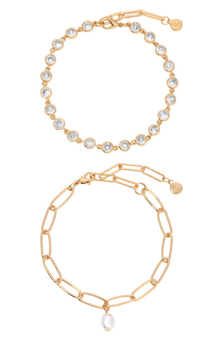Ettika Set of 2 Bracelets, Main, color, Gold