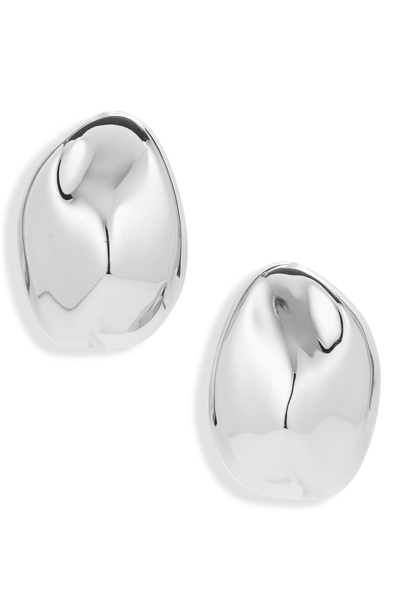 Madewell Organic Droplet Statement Stud Earrings, Main, color, Warm Silver