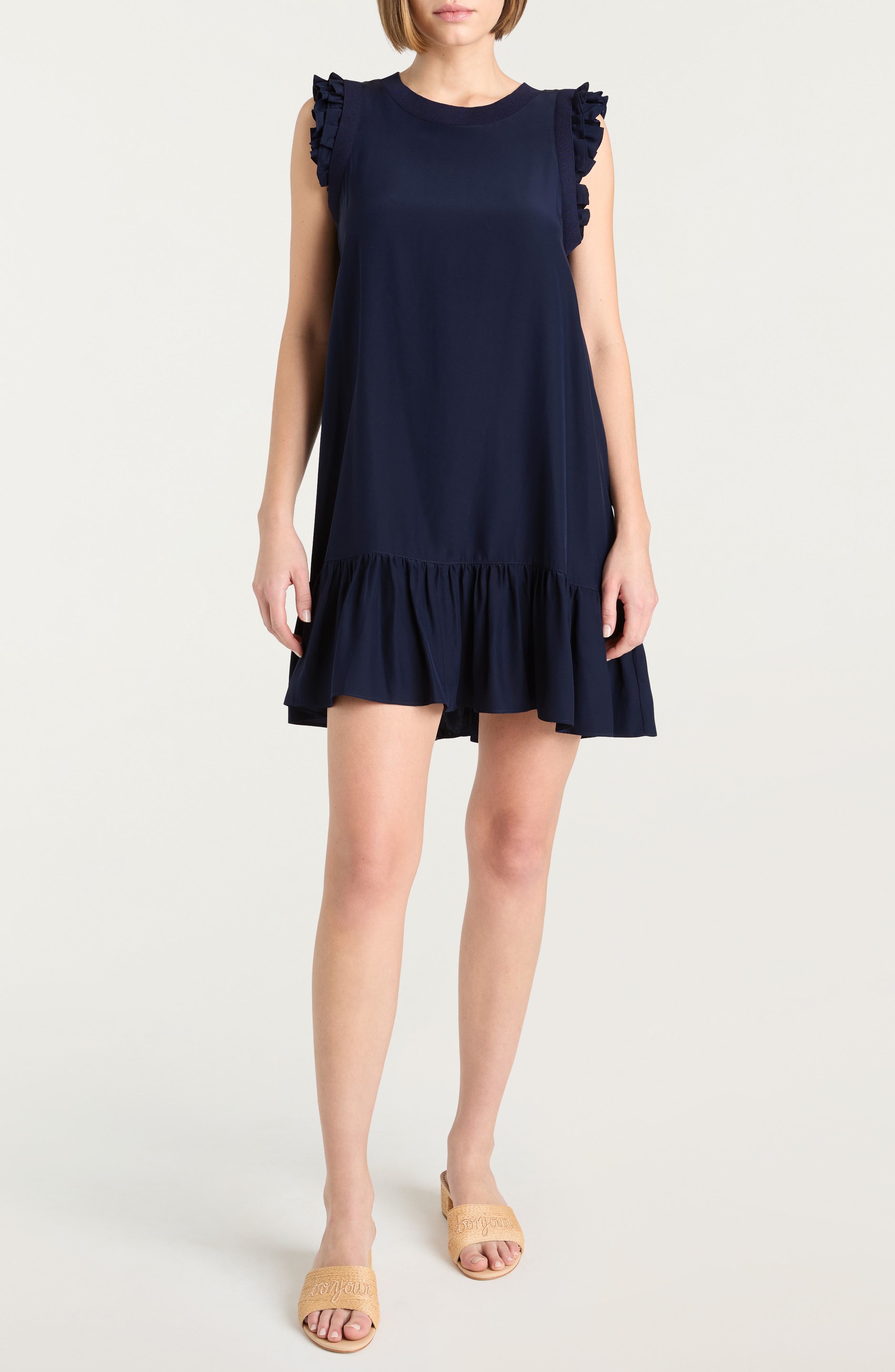 Cinq à Sept Nila Ruffle Hem Silk Dress