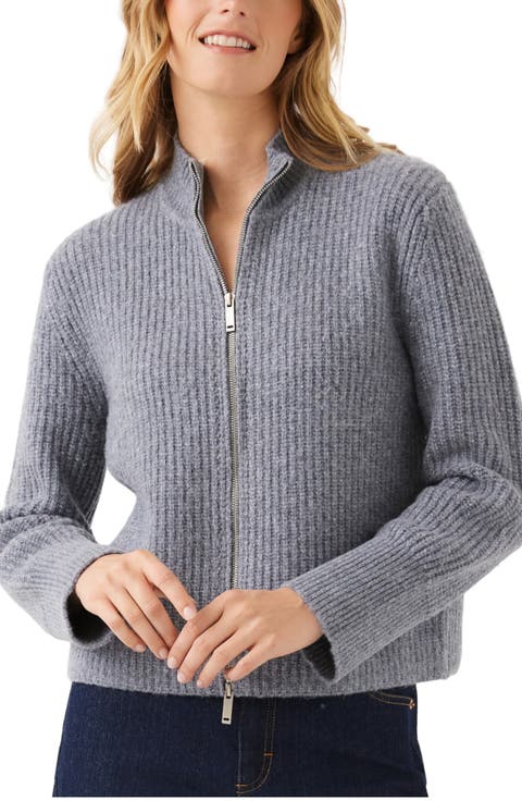 Mockneck Two-Way Zip Sweater