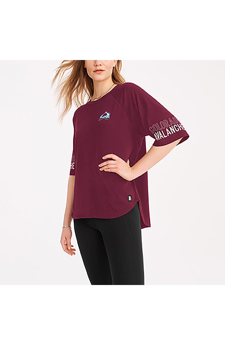 DKNY SPORT Women's DKNY Sport Burgundy Colorado Avalanche Diana Tri-Blend Oversized T-Shirt, Alternate, color, 