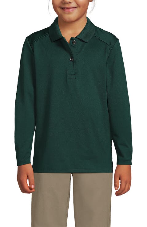 School Uniform Girls Long Sleeve Feminine Fit Rapid Dry Polo Shirt