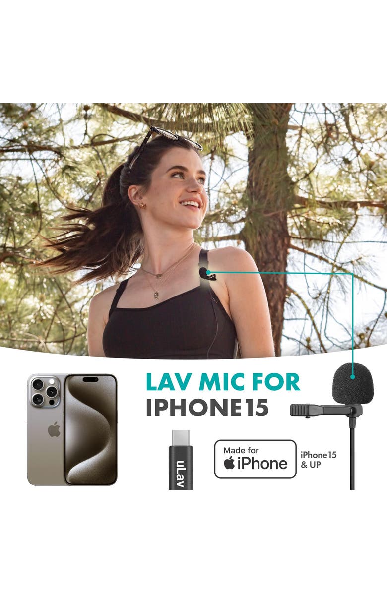 MOVO uLav-L-Duo Digital Dual iPhone 15/16 Lavalier Omnidirectional Clip on Microphone, Alternate, color, Black