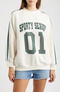 Vinyl Icons Sporty Season Mock Neck Graphic Sweatshirt