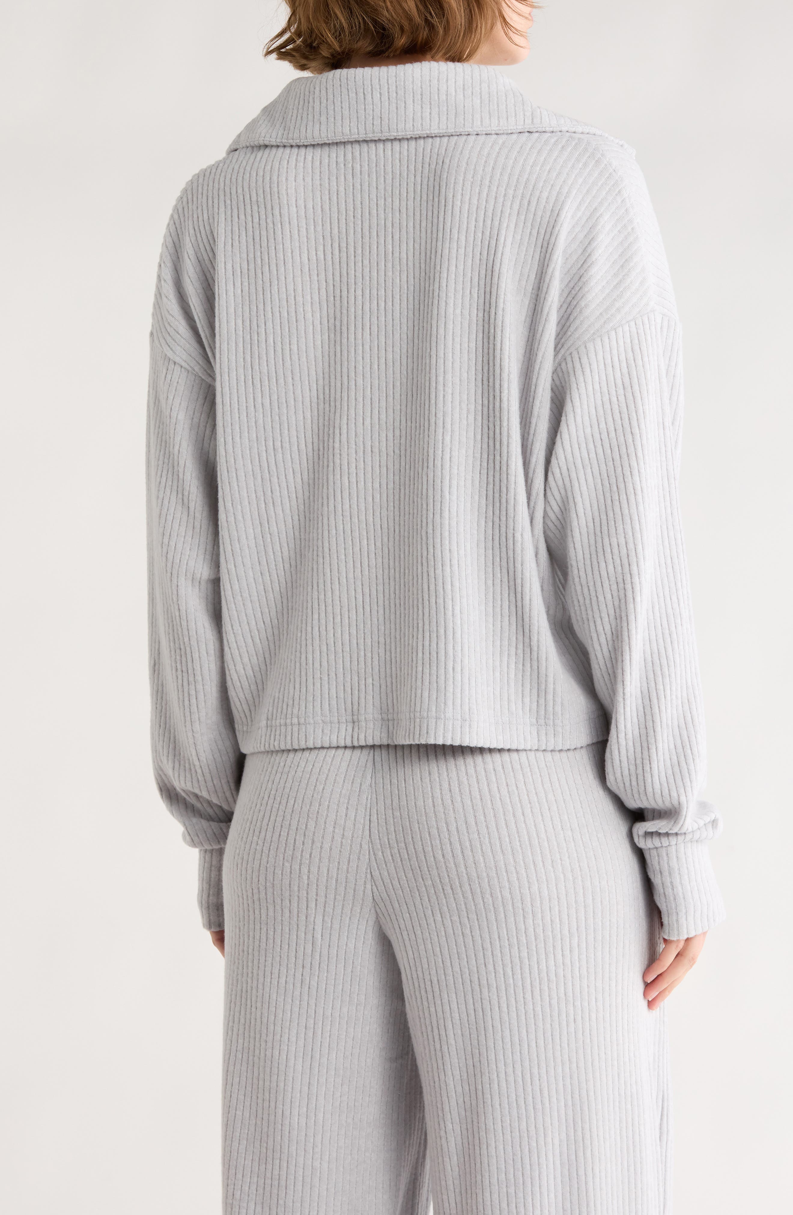 Brooklyn Rebel Rib Knit Half Zip Sweatshirt - image 2