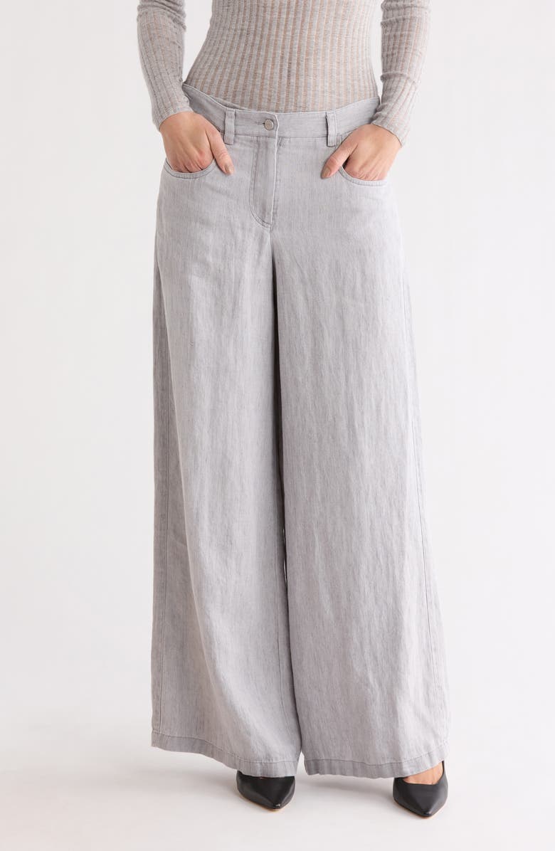 TWP Tiny Dancer Wide Leg Pants, Main, color, Light Heather Grey 2