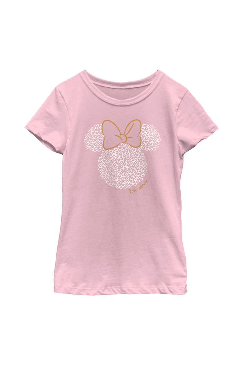 Girl's Minnie Mouse Heart Silhouette  Graphic T-Shirt, Main, color, Light Pink