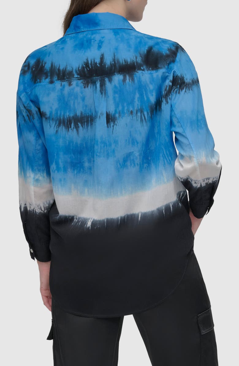 DKNY Tie Dye Cotton Button-Up Shirt, Alternate, color, Tie Dye Cornflower