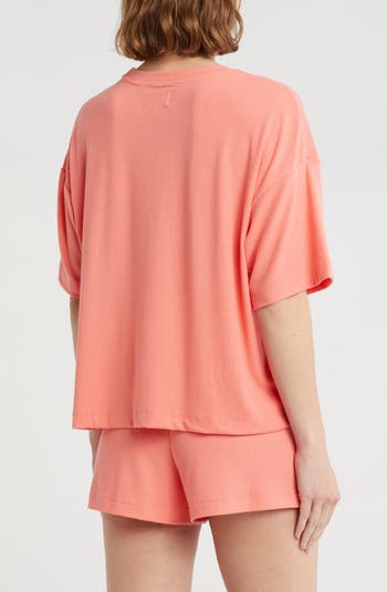 Logo Ribbed T-Shirt & Boxer Shorts Pajamas