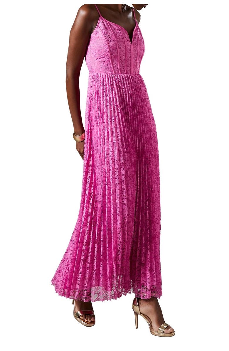 Coast Lace Pleated Maxi Dress, Alternate, color, Pink