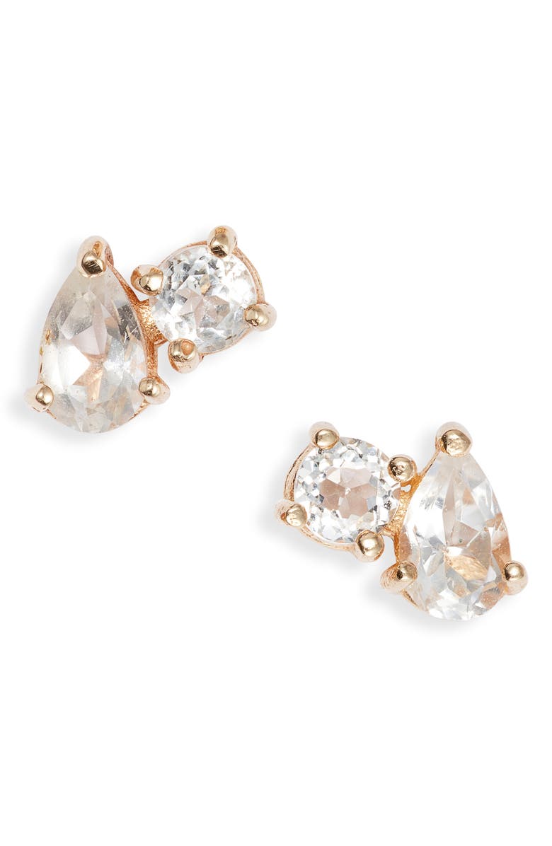 Anzie x Mel Soldera Jumelle Stud Earrings, Main, color, Clear