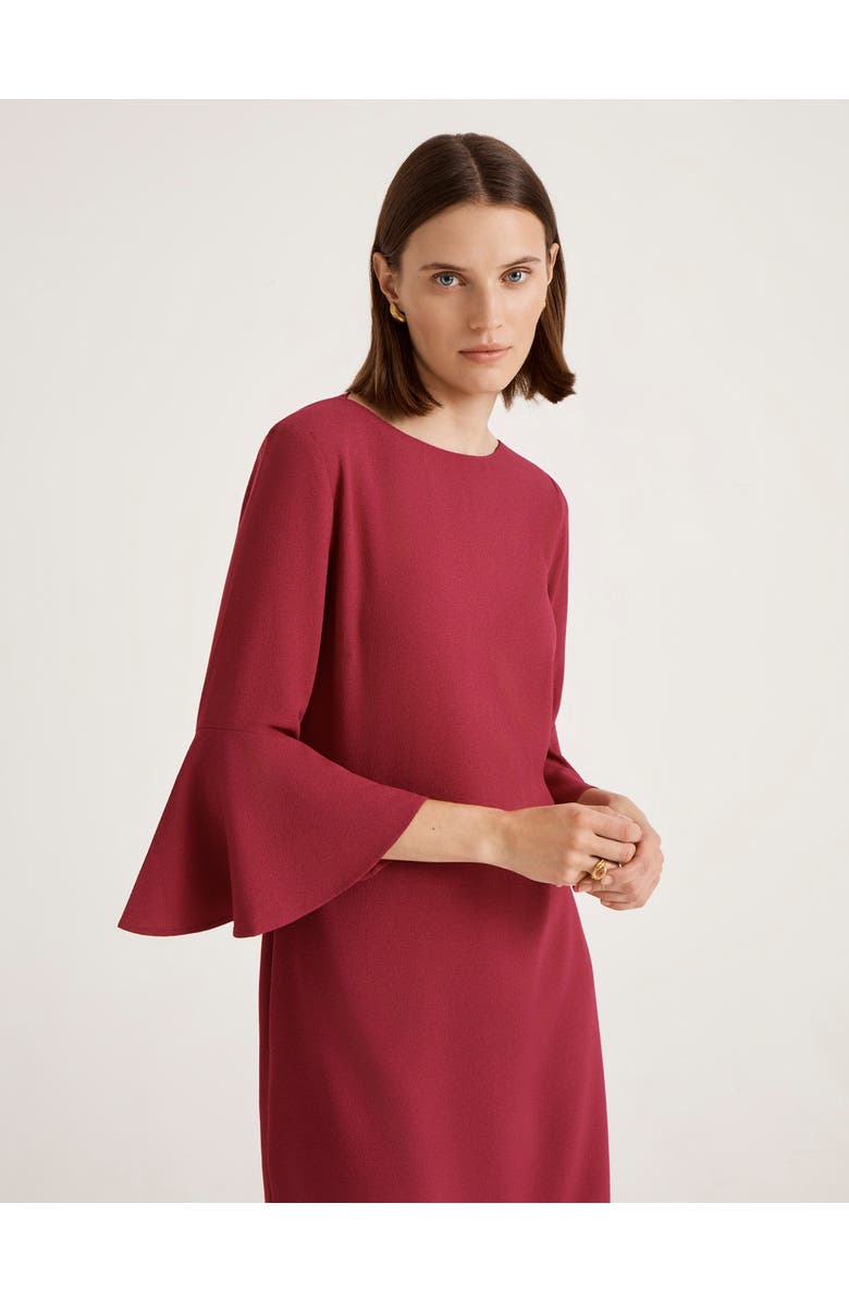 Finery London Izzy Rich Crepe Long Sleeve Short Dress, Alternate, color, Berry