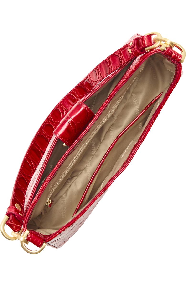 Brahmin Esme Croc Embossed Leather Shoulder Bag, Alternate, color,