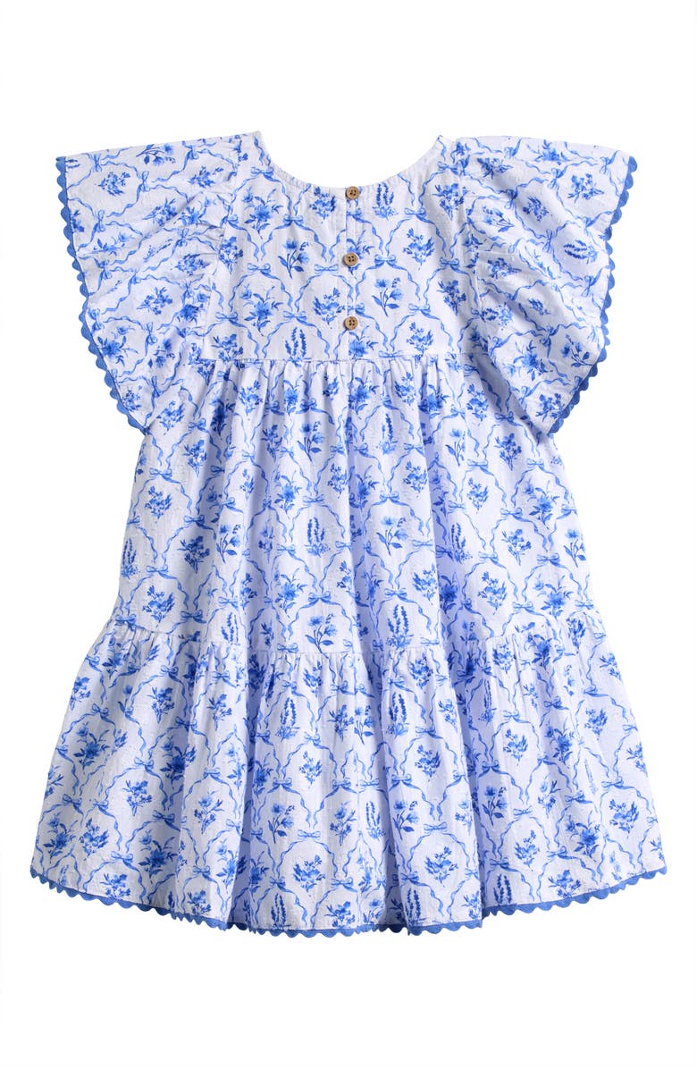 NEXT Kids' Floral Frill Babydoll Dress, Alternate, color, Blue