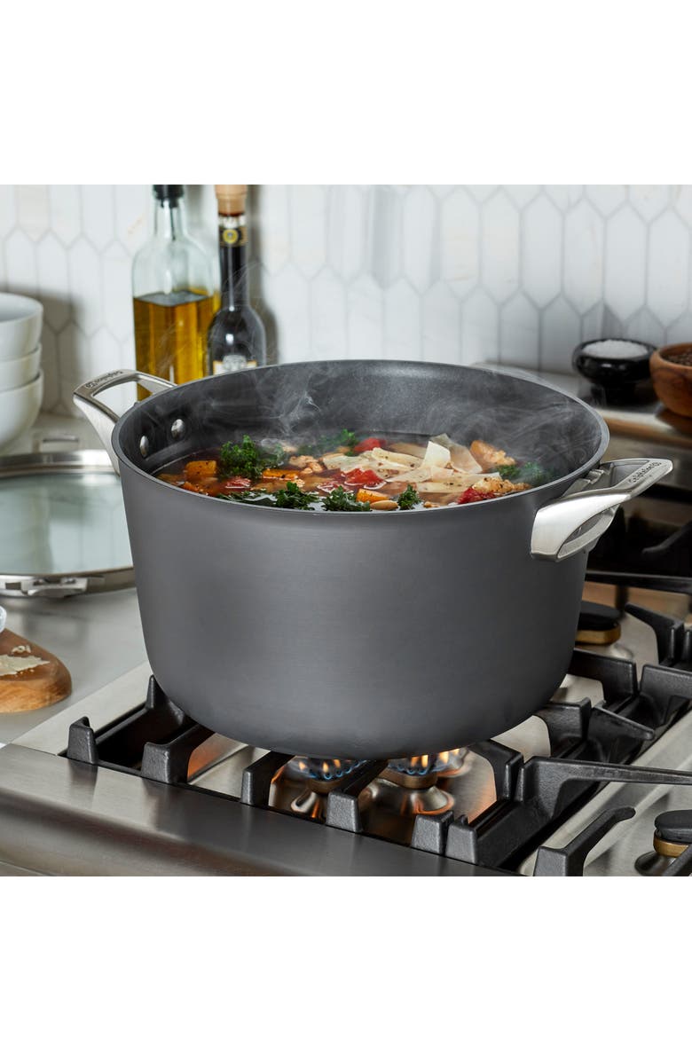 CALPHALON Premier Space Saving Hard Anodized Nonstick 12-Quart Stockpot with Lid, Alternate, color, Black