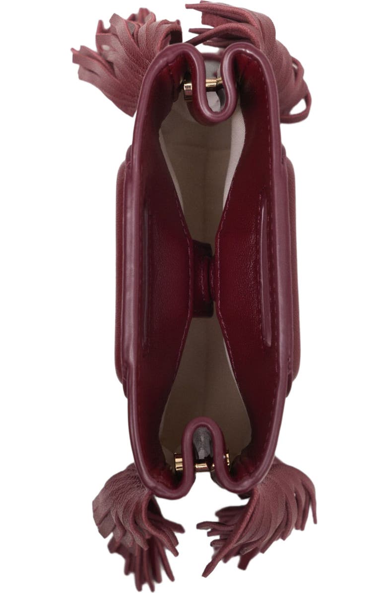 maje Patent leather Mini M Bag, Alternate, color, Burgundy