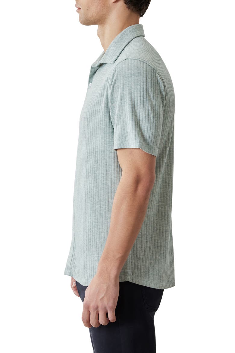 Anton Knit Button-Up Polo, Alternate, color, AQUA