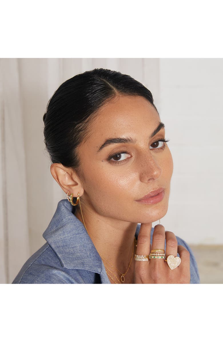 Bony Levy El Mar Emerald & Diamond Hoop Earrings, Alternate, color,