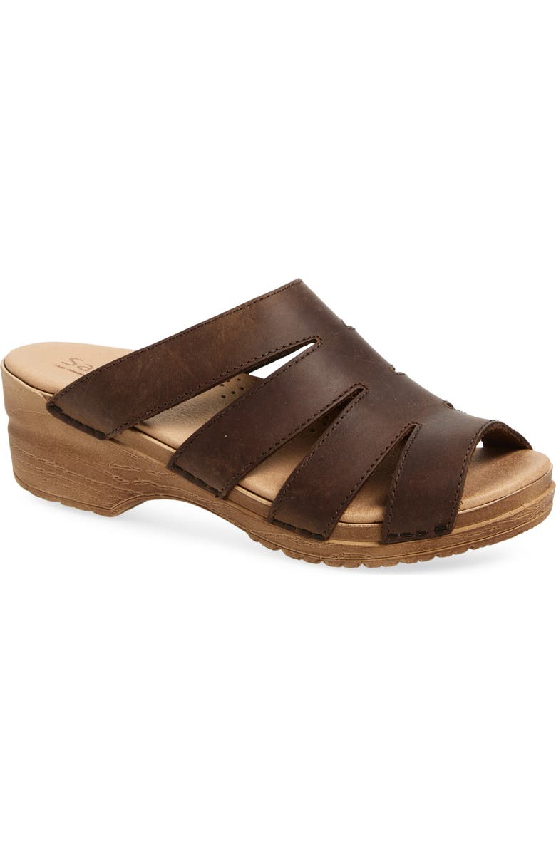 Sanita Monika Platform Slide Sandal, Main, color, Antique Brown