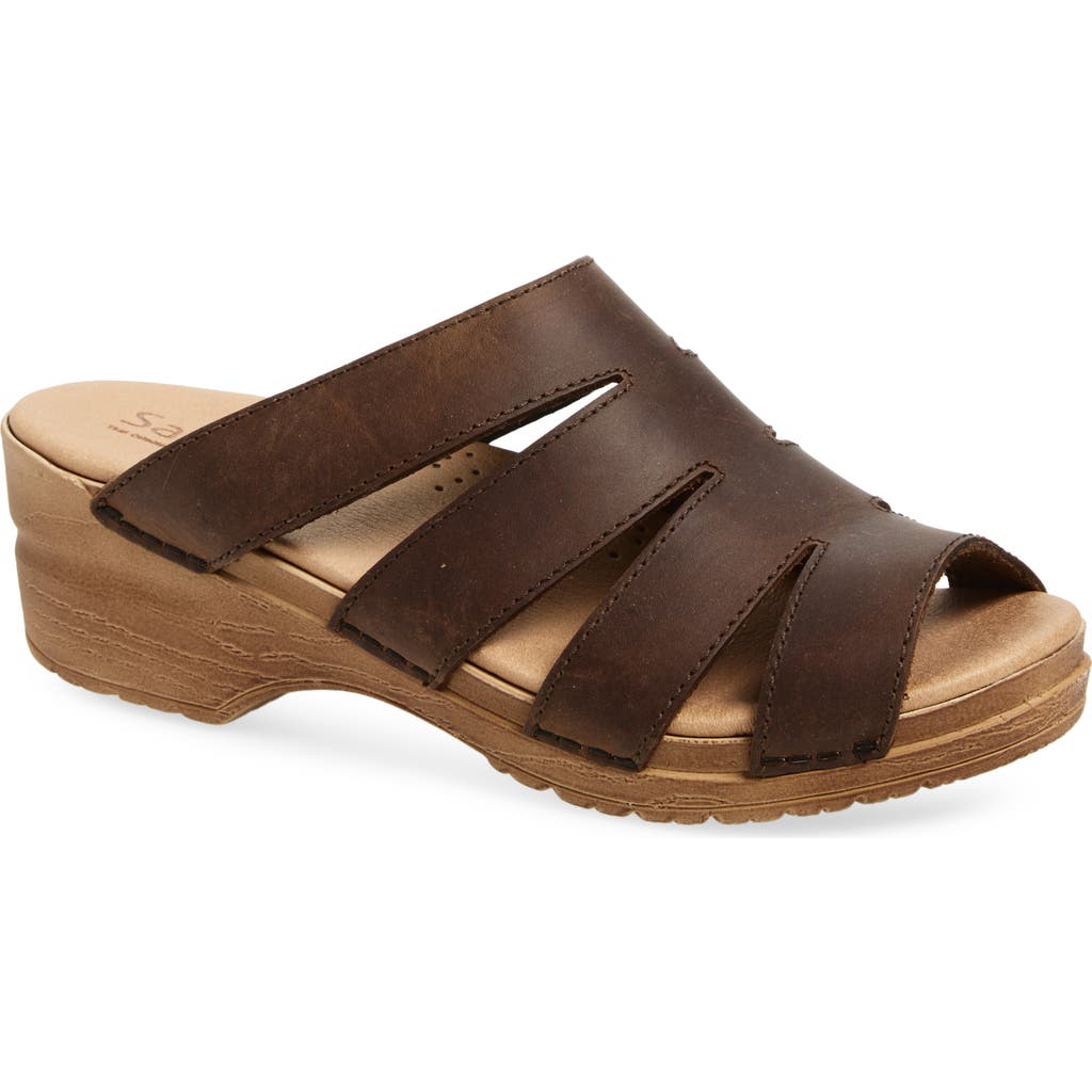 Sanita Monika Platform Slide Sandal In Brown
